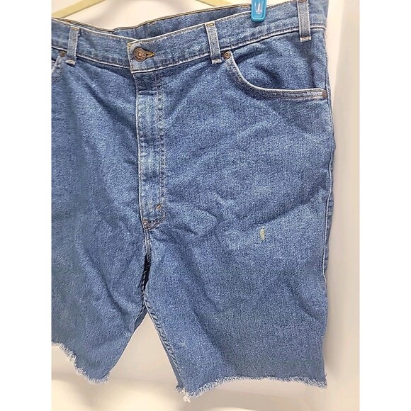 Vtg LEVI'S Jeans Silver Medal Distressed Gray Tab Cut Off Shorts Sz‎ 40 - Picture 13 of 16